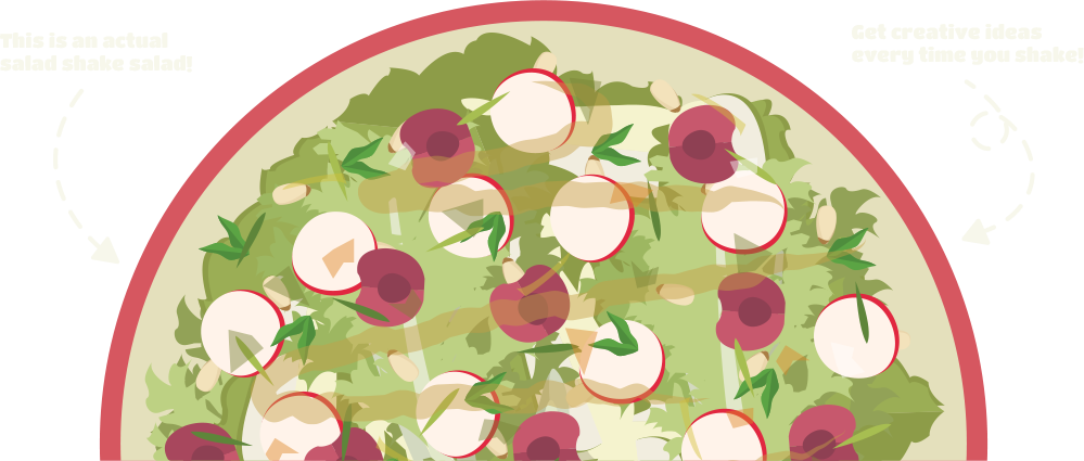 Half plated image of a real Salad Shake generated salad